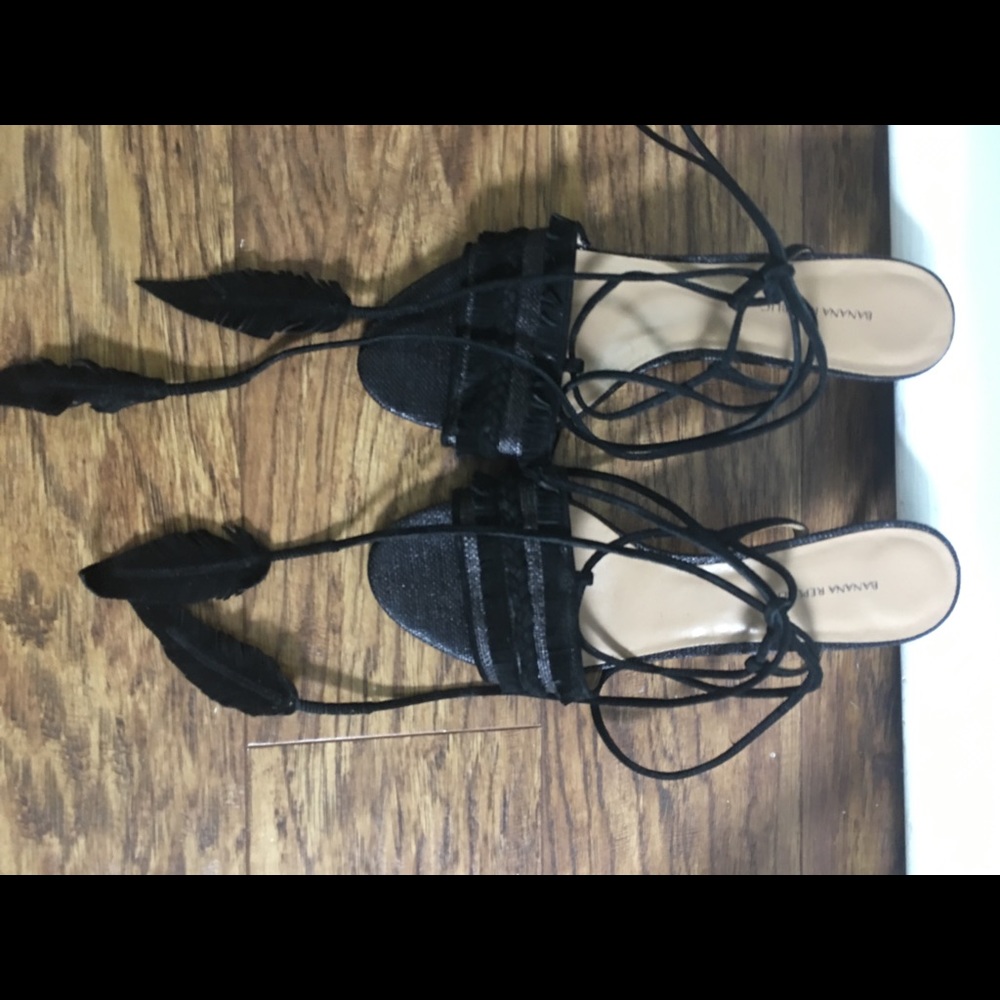 Black kitten heel sandals